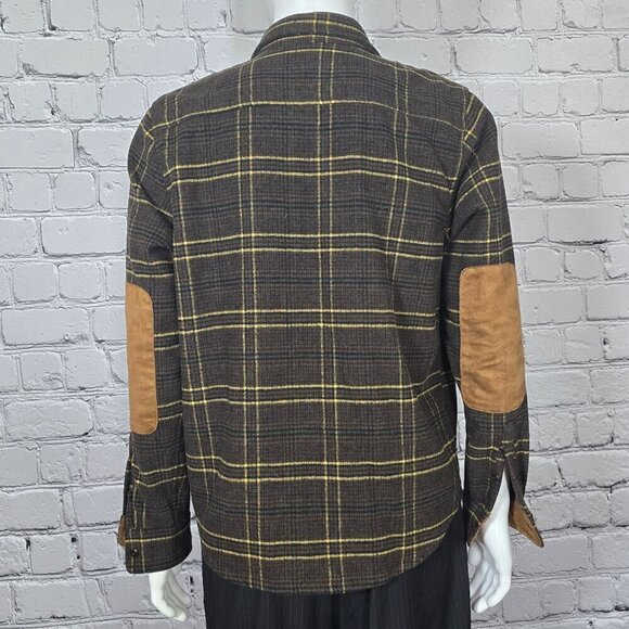 Lucky Brand Brown Plaid Wool Blend Workshirt, Men's Medium - Picture 4 of 9